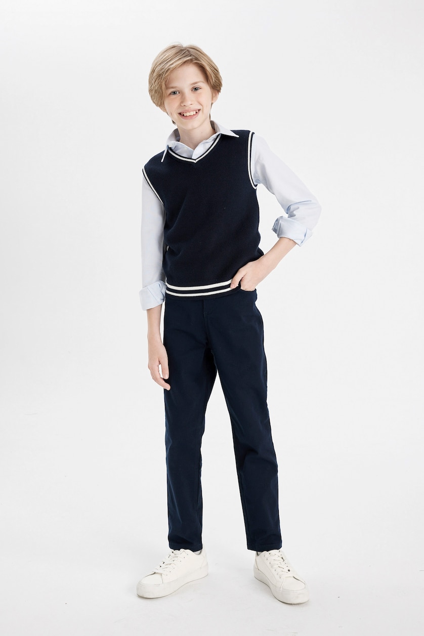 Erkek Çocuk - Genç Erkek Lacivert Regular Fit Gabardın Pantolon