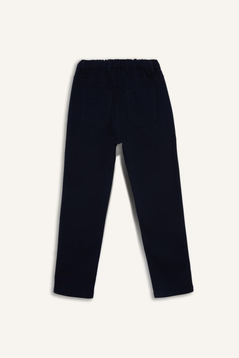 Erkek Çocuk - Genç Erkek Siyah Düz Paça Gabardin Okul Pantolonu Erkek Çocuk