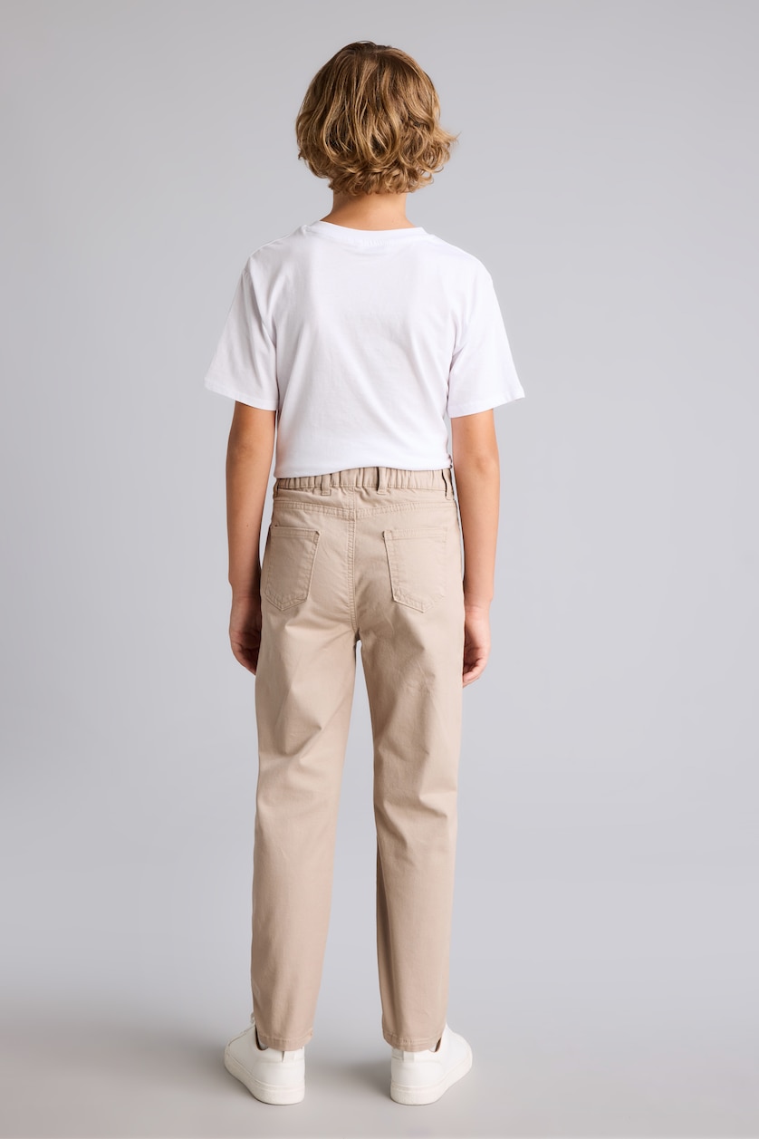 Erkek Çocuk - Genç Erkek Bej Düz Paça Gabardin Pantolonu Erkek Çocuk