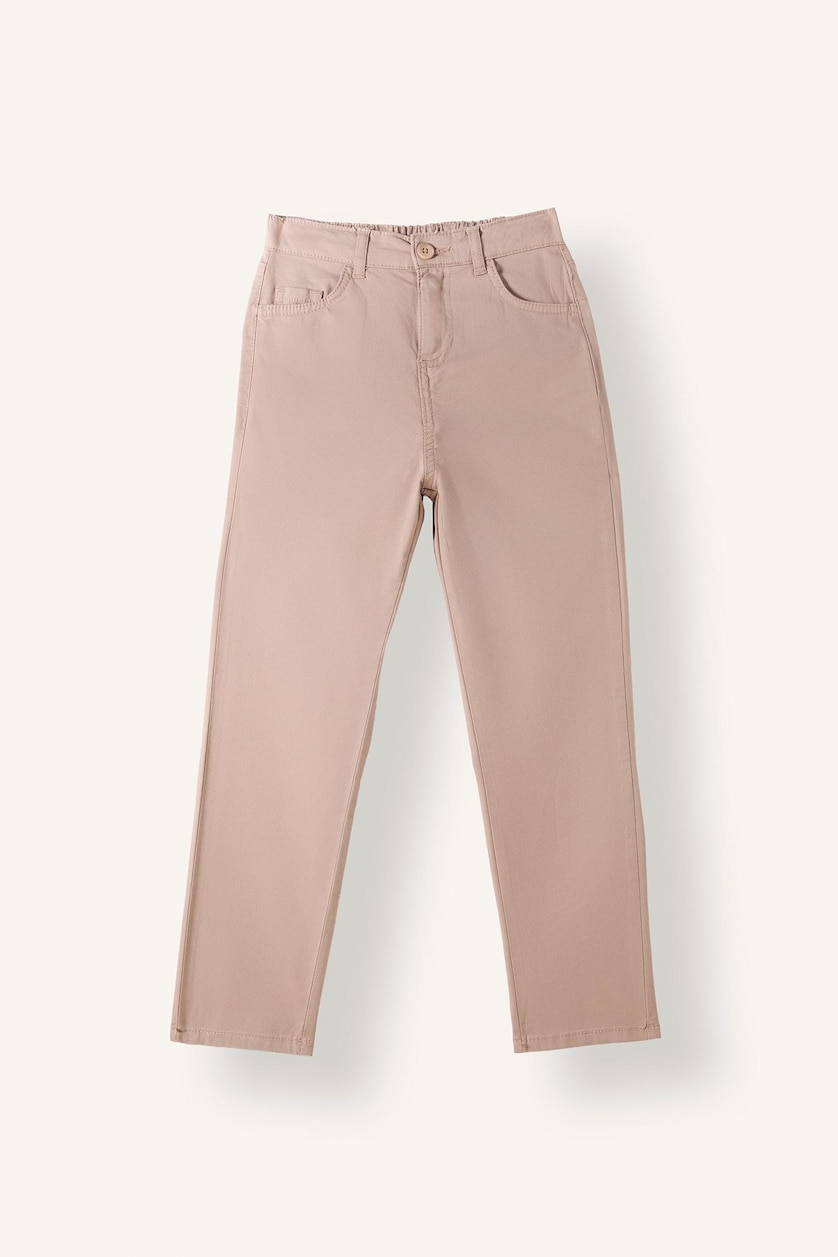 Erkek Çocuk - Genç Erkek Bej Düz Paça Gabardin Pantolonu Erkek Çocuk