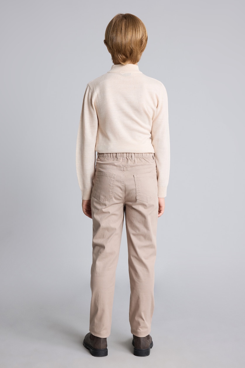 BOYS & TEENS Beige Boy Straight Leg Gabardine Trousers Boys