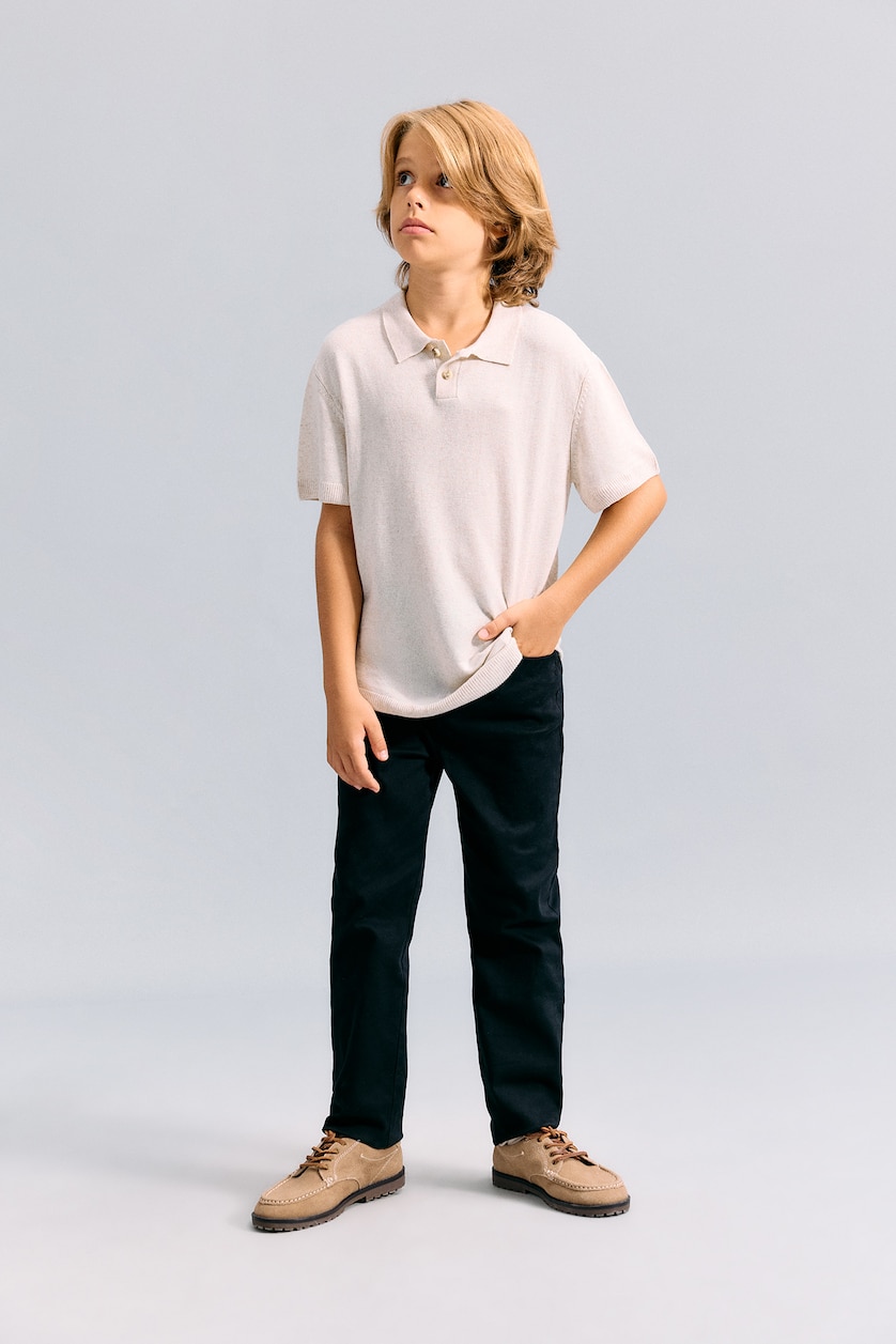 BOYS & TEENS Black Boy Straight Leg Gabardine Trousers