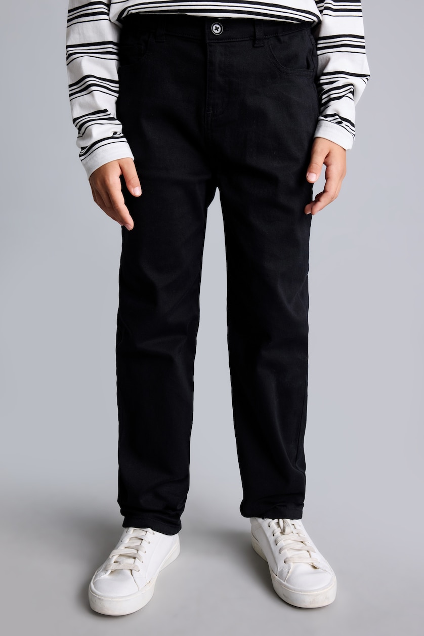 Erkek Çocuk - Genç Erkek Siyah Düz Paça Gabardin Pantolonu Erkek Çocuk