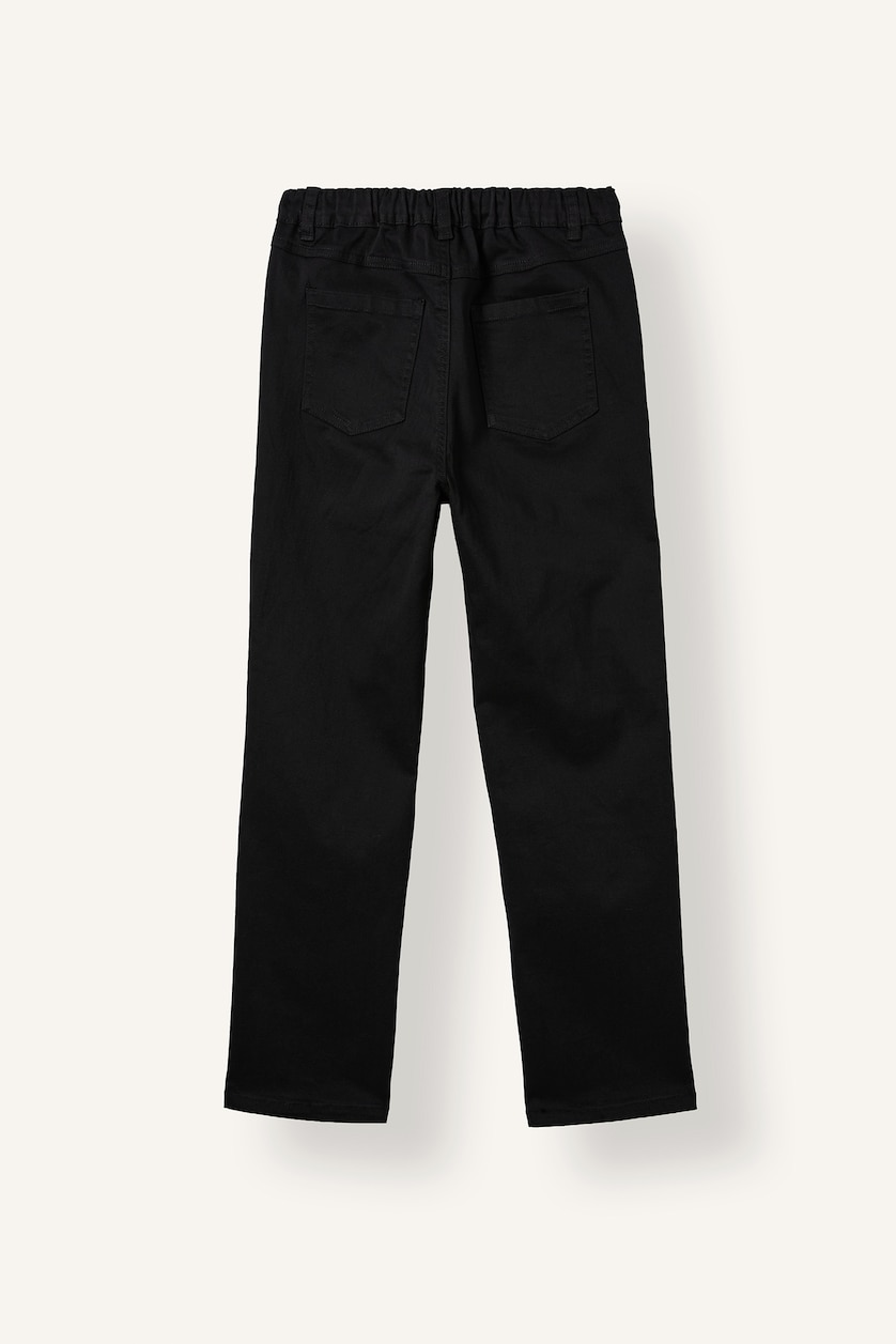 GARÇONS Noir Pantalon en gabardine à jambes droites pour garçon