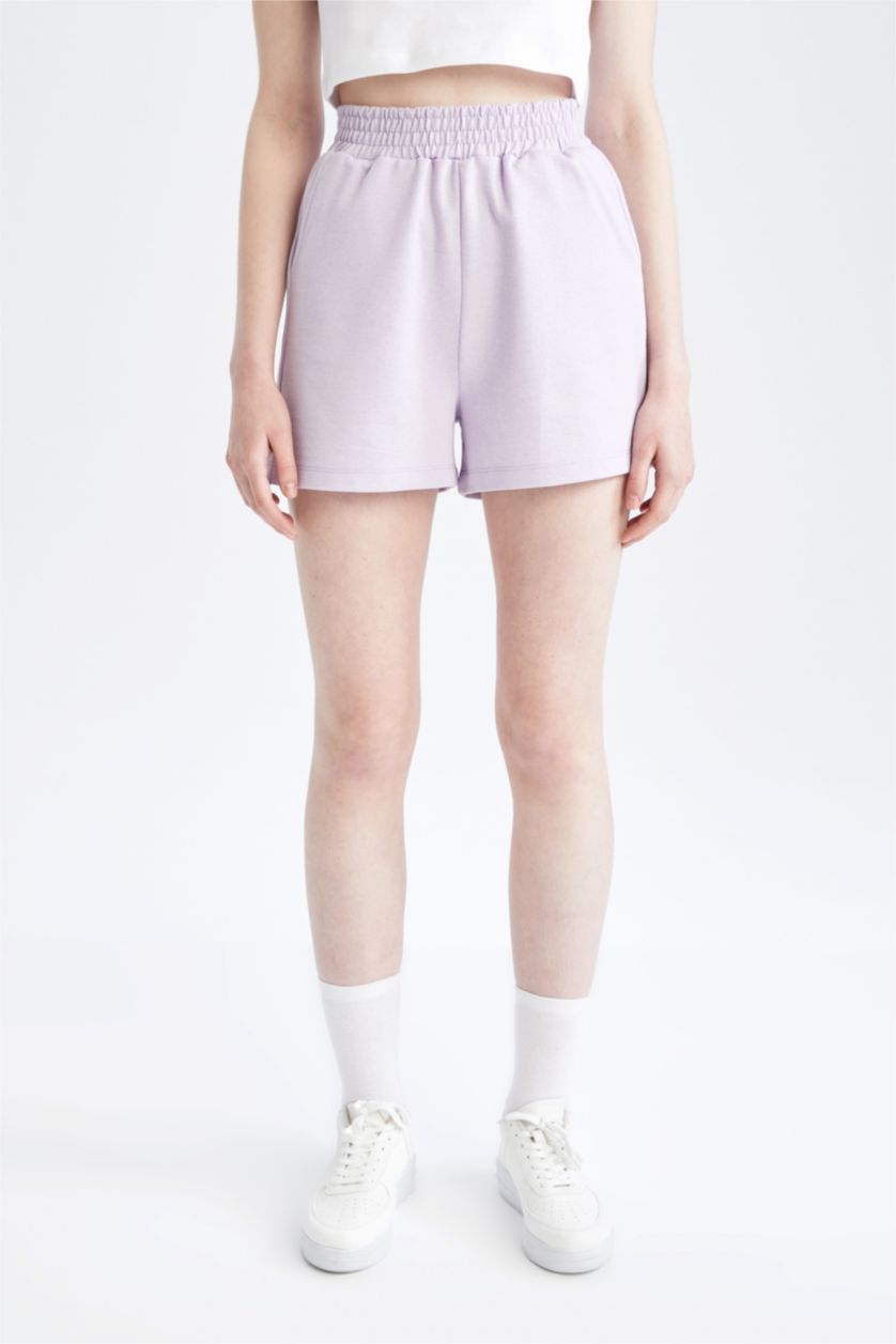 حريمي ميلانج بنفسجي شورت قصير بيزك قصة عادية