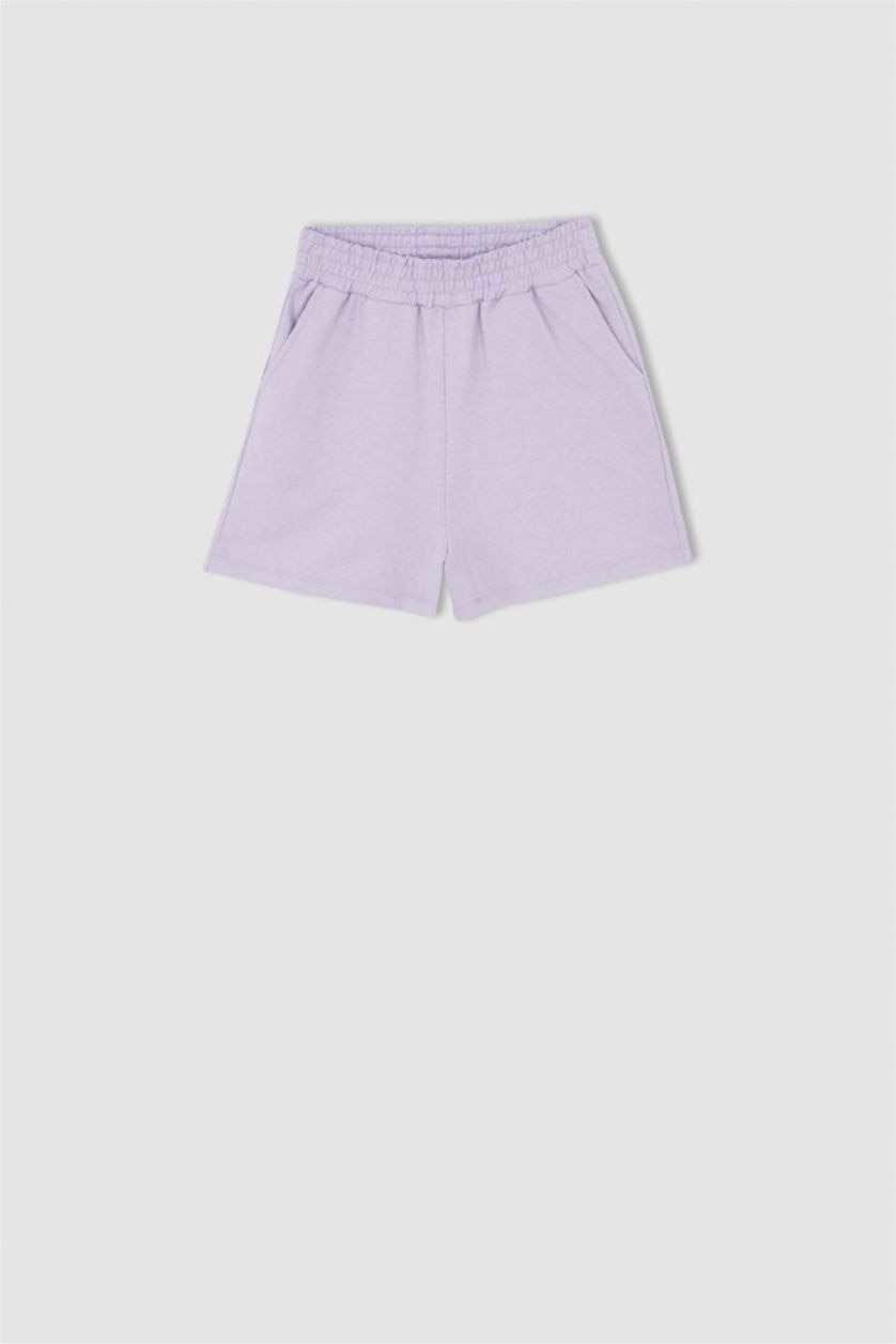 حريمي ميلانج بنفسجي شورت قصير بيزك قصة عادية