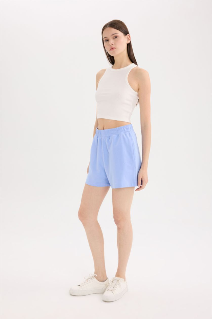 WOMAN Blue Straight Leg Shorts