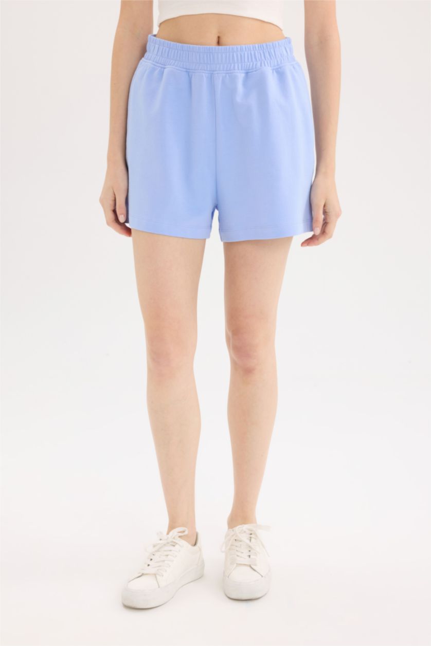 WOMAN Blue Straight Leg Shorts