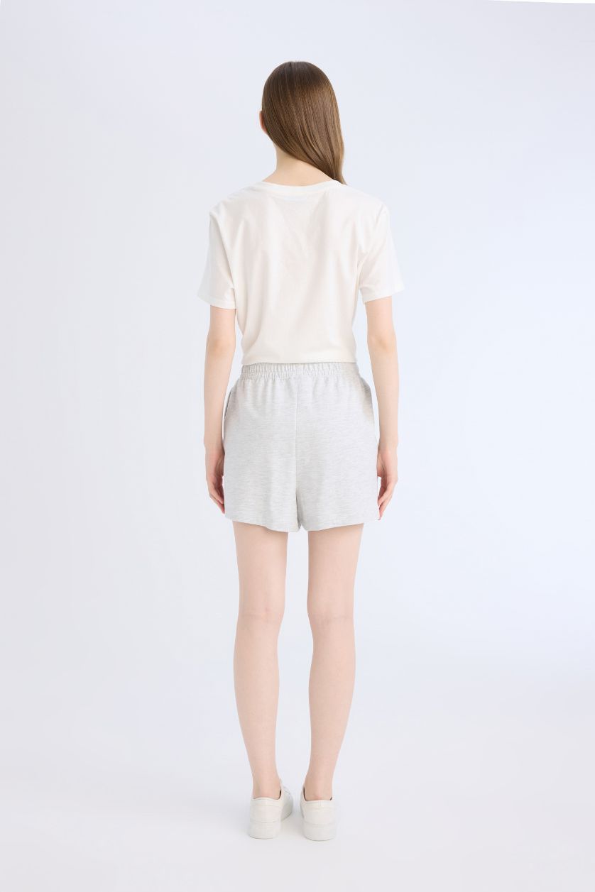 حريمي ميلانج رمادي شورت حريمي بأستيك وجيوب