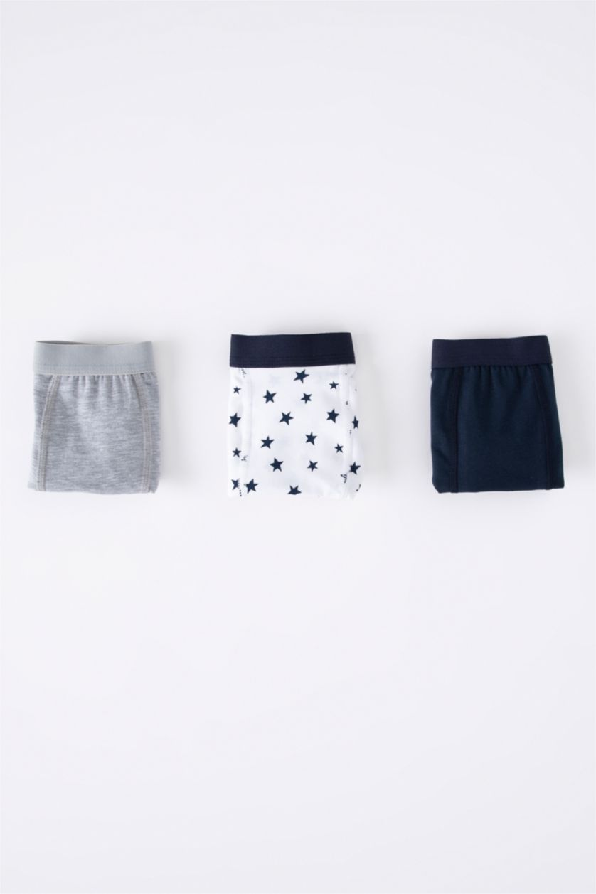BOYS & TEENS Grey Melange 3 Pack Polka Dot Print Boxer Set
