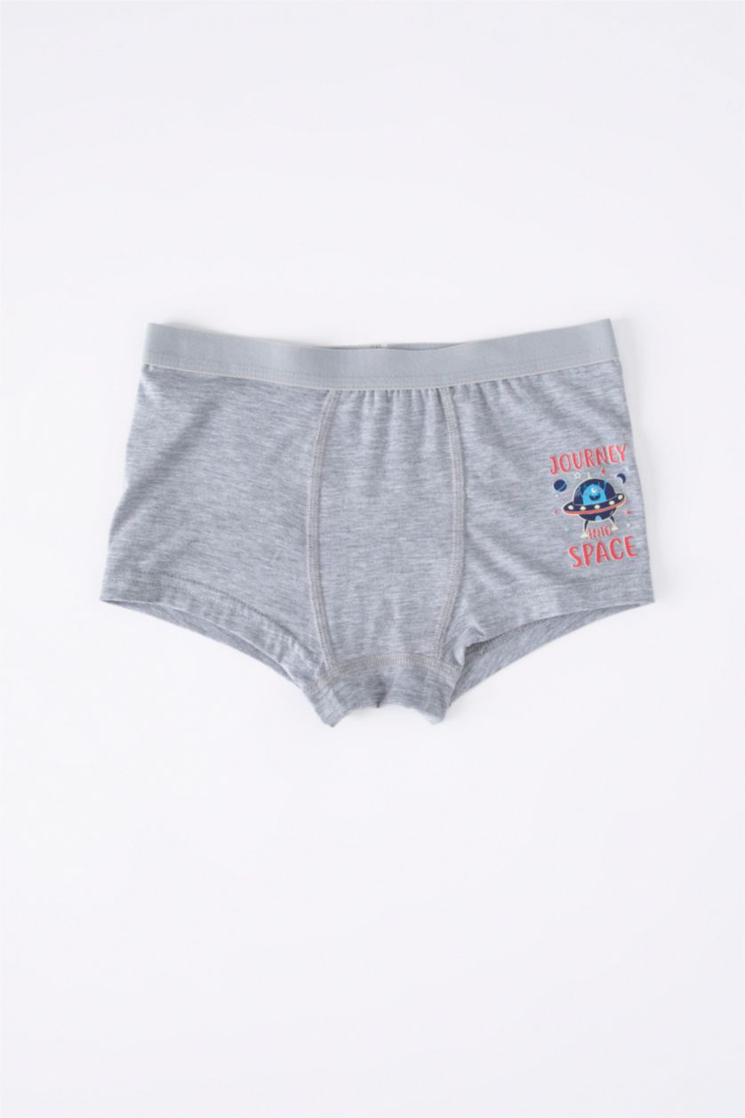 BOYS & TEENS Grey Melange 3 Pack Polka Dot Print Boxer Set