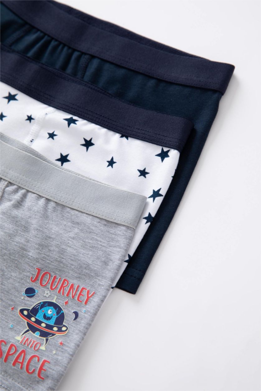 BOYS & TEENS Grey Melange 3 Pack Polka Dot Print Boxer Set