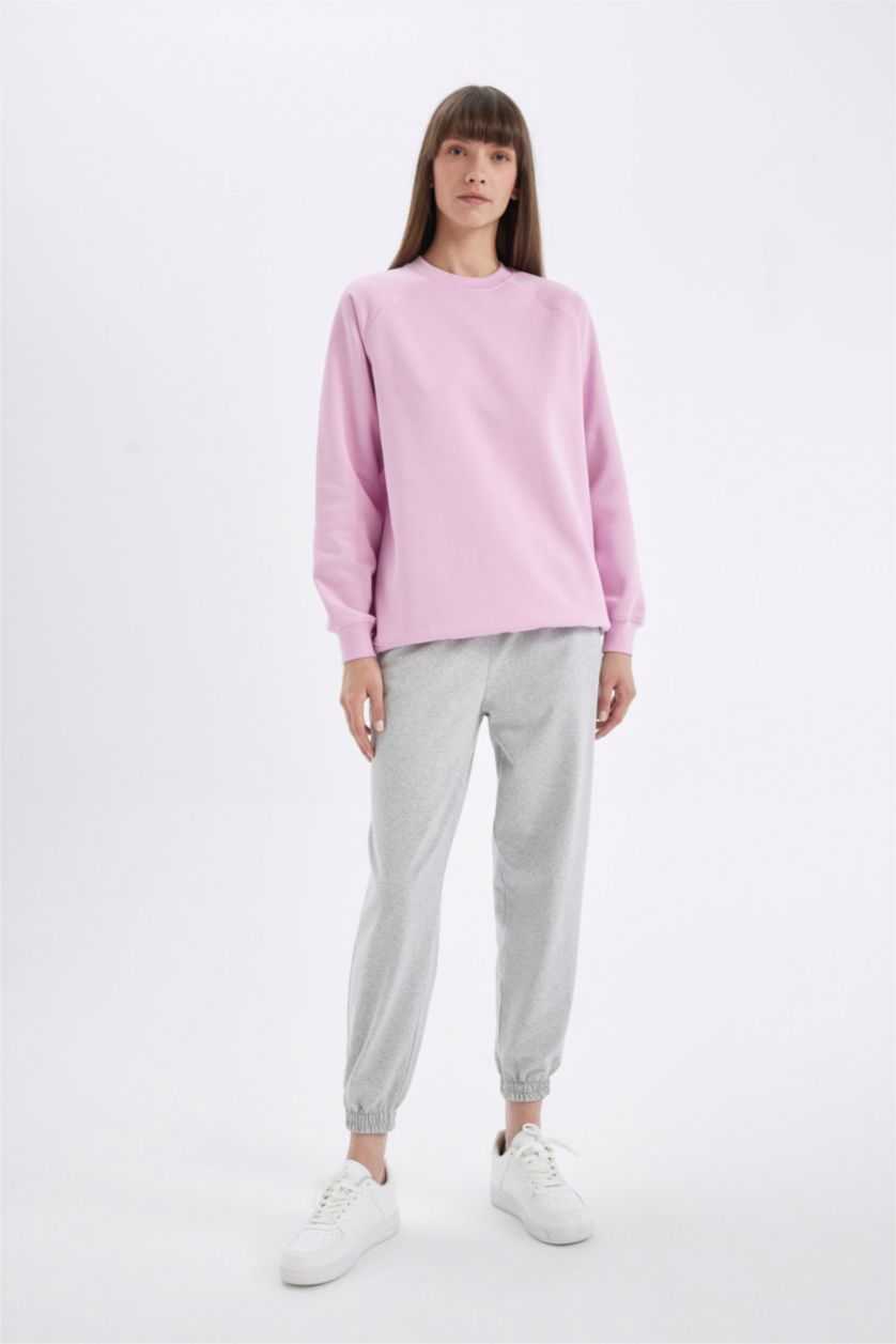 نساء ميلانج رمادي سروال قماش رقيق جوجر فيت