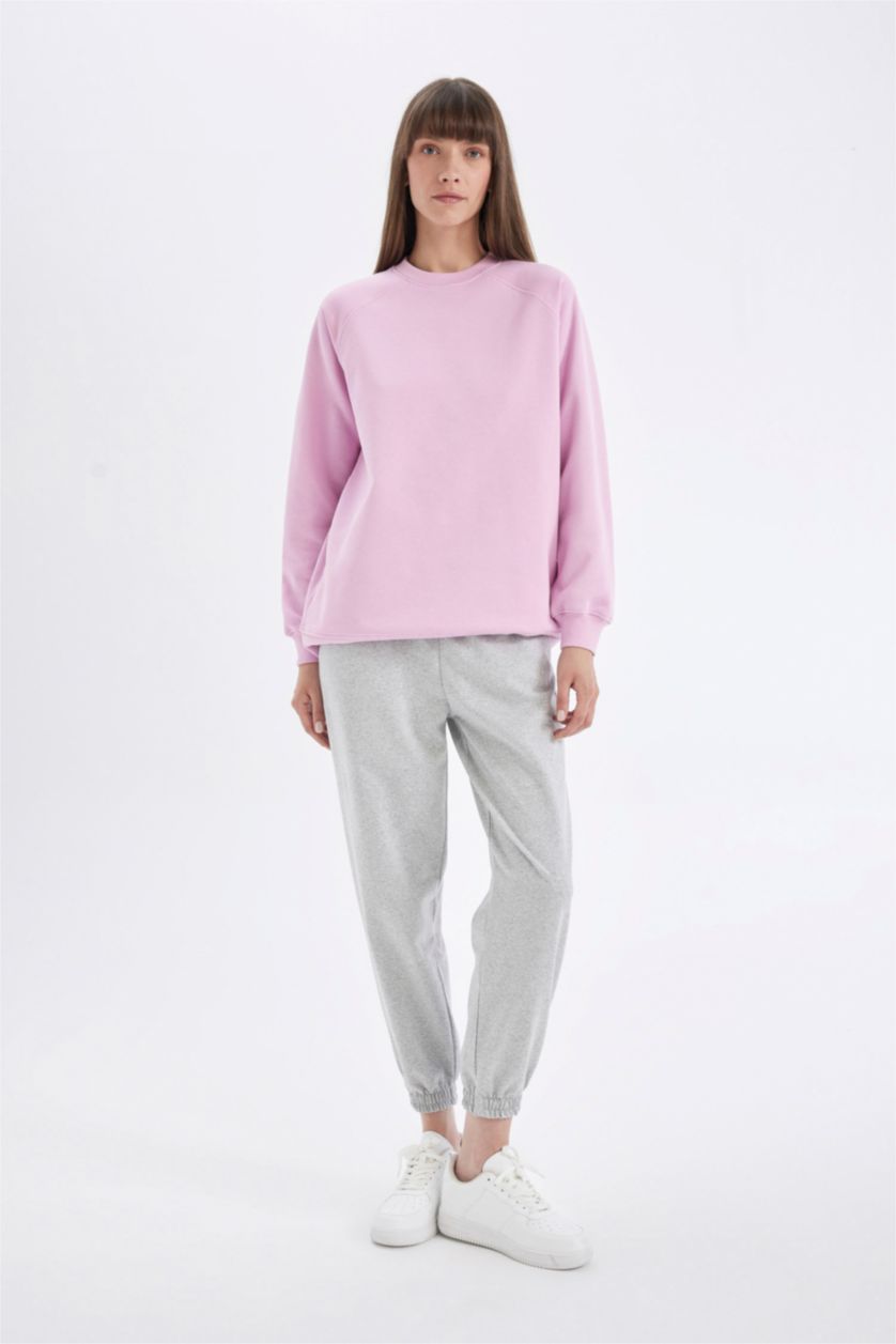 نساء ميلانج رمادي سروال قماش رقيق جوجر فيت