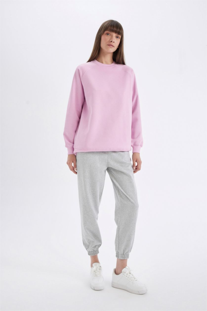 نساء ميلانج رمادي سروال قماش رقيق جوجر فيت