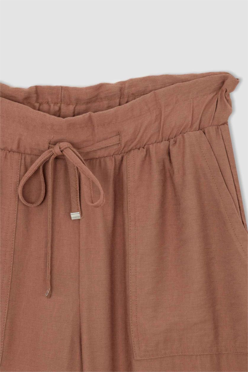 WOMAN Light Brown Wide Leg Linen Look