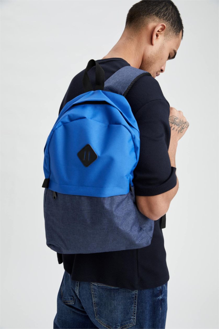 MAN Blue Unisex School Backpack with Laptop Compartment