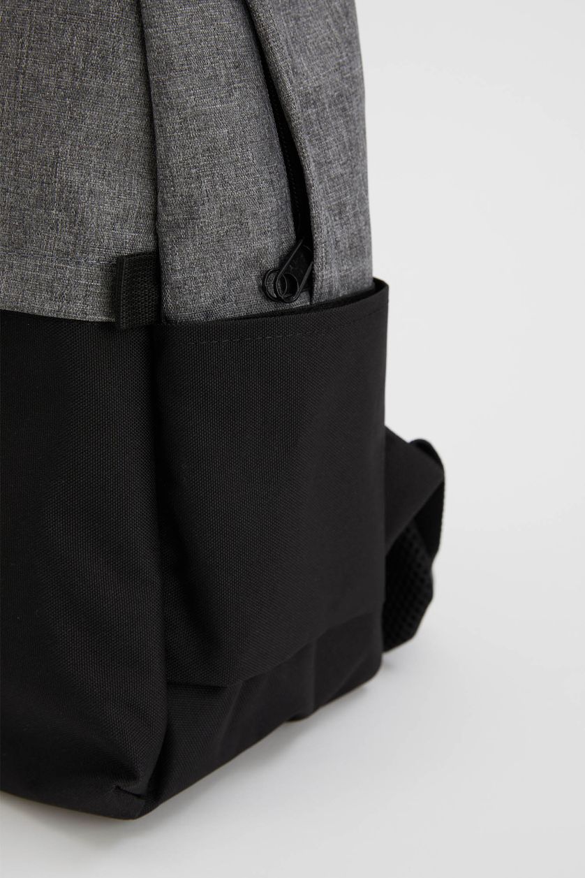 Erkek Gri Melanj Unisex Laptop Bölmeli Okul Sırt Çantası