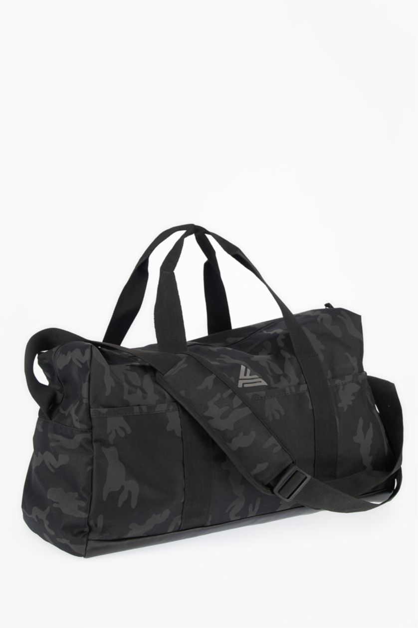 HOMME Noir Sac de sport et de voyage à motif camouflage