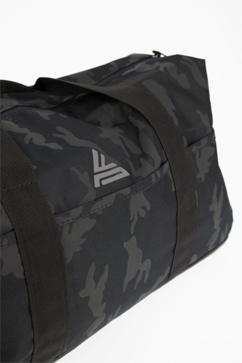HOMME Noir Sac de sport et de voyage à motif camouflage