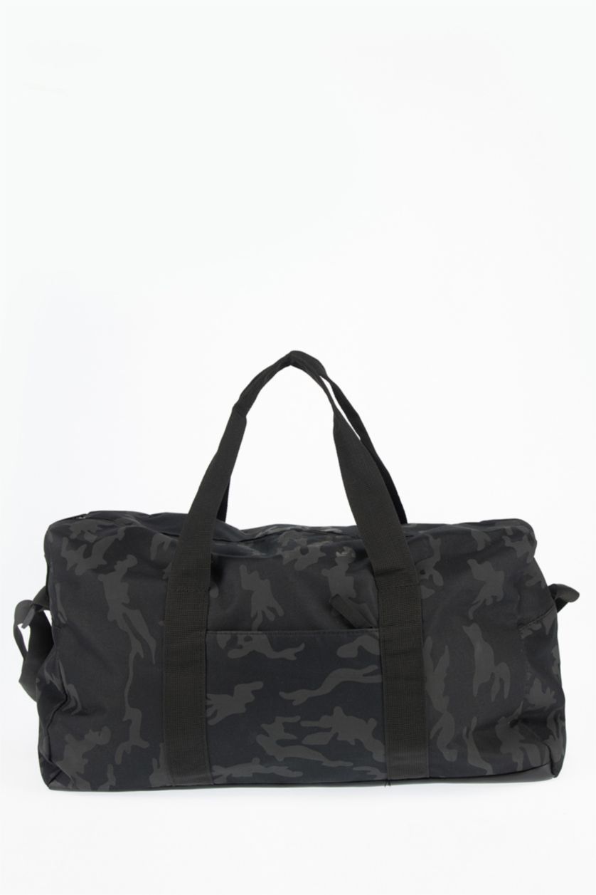 HOMME Noir Sac de sport et de voyage à motif camouflage