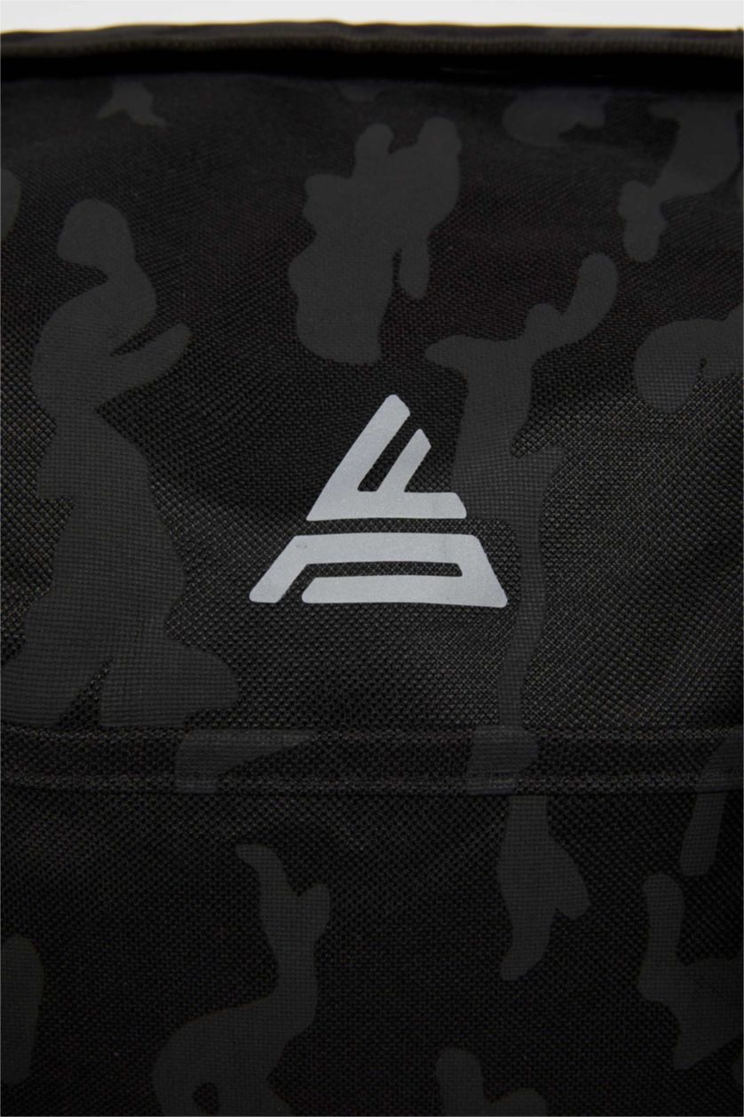 HOMME Noir Sac de sport et de voyage à motif camouflage