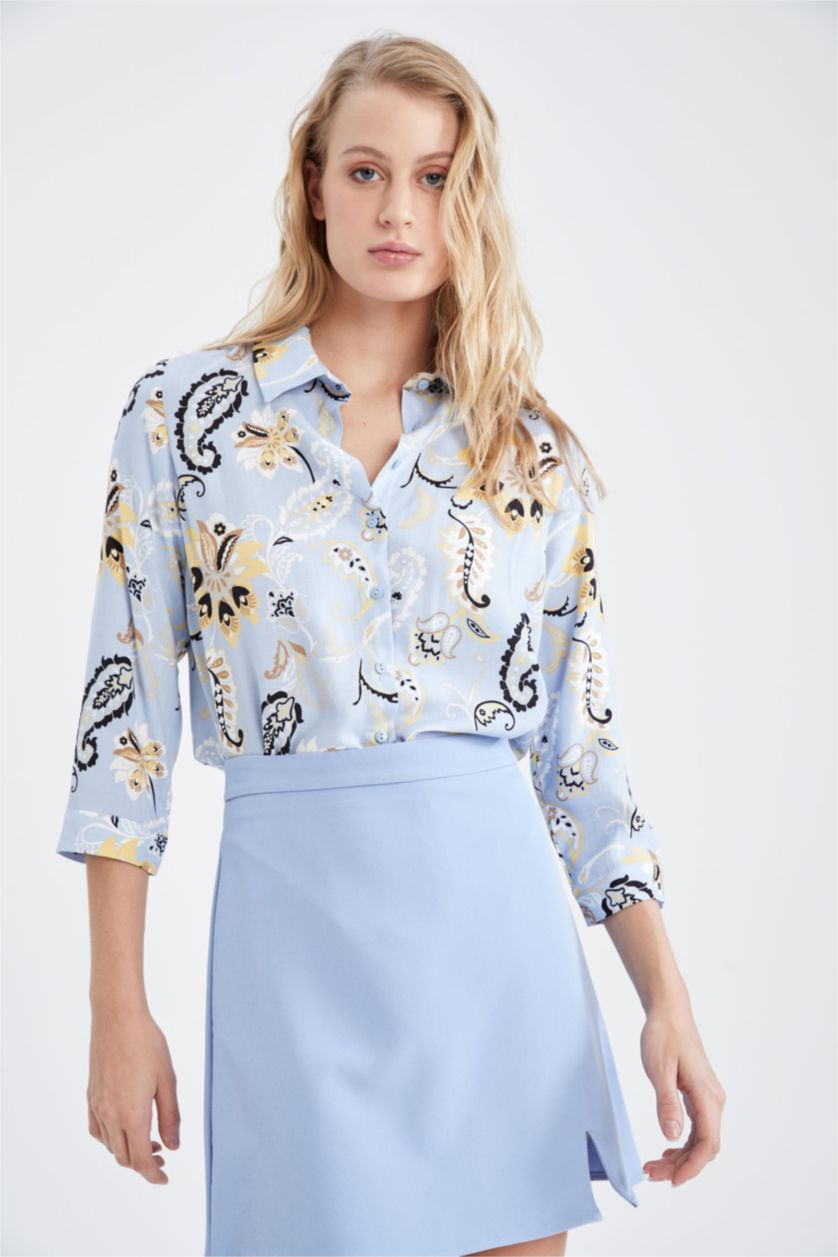 Kadın Mavi Loose Fıt