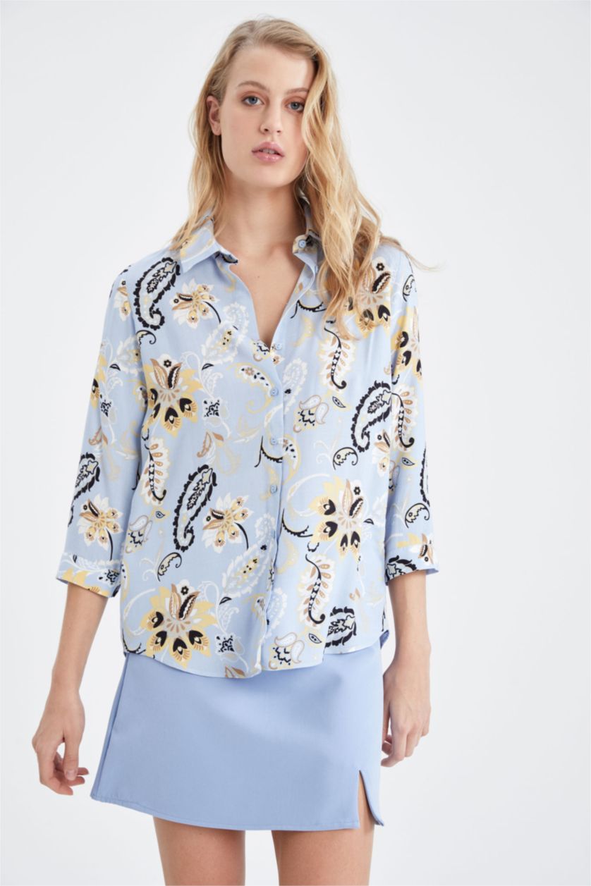 Kadın Mavi Loose Fıt