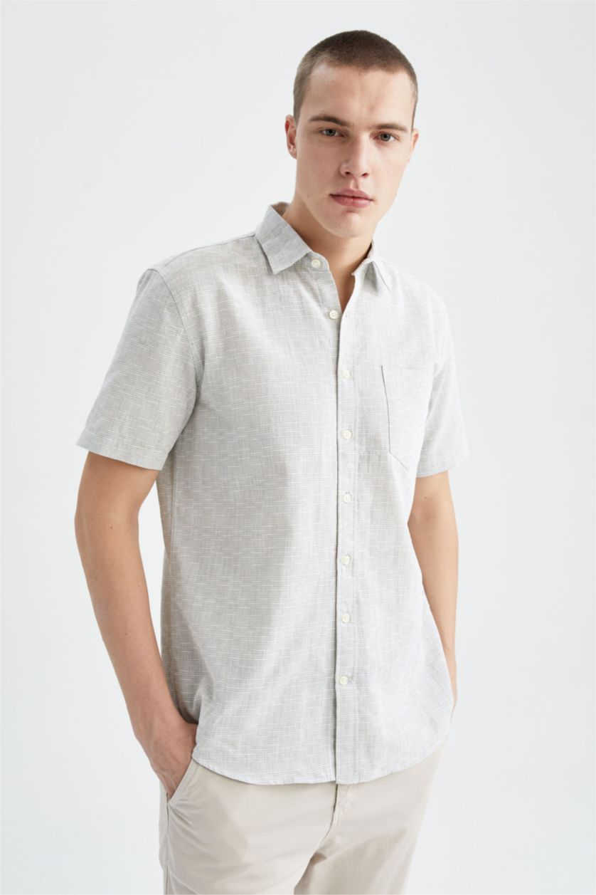 MAN Mint Regular Fit Short Sleeve One Side Pocket Shirt