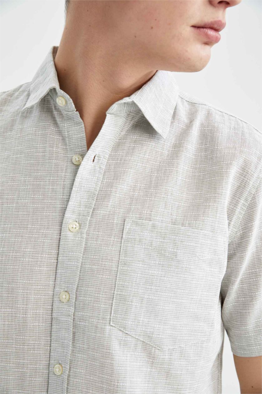 MAN Mint Regular Fit Short Sleeve One Side Pocket Shirt