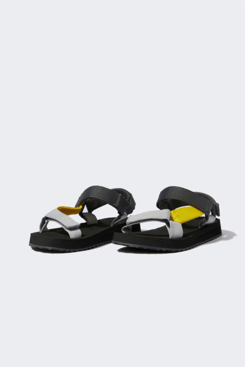 HOMME Kaki Sandales Velcro