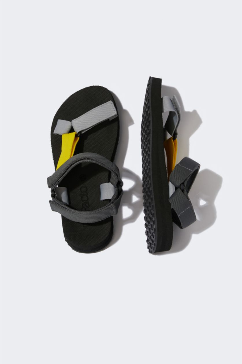 HOMME Kaki Sandales Velcro