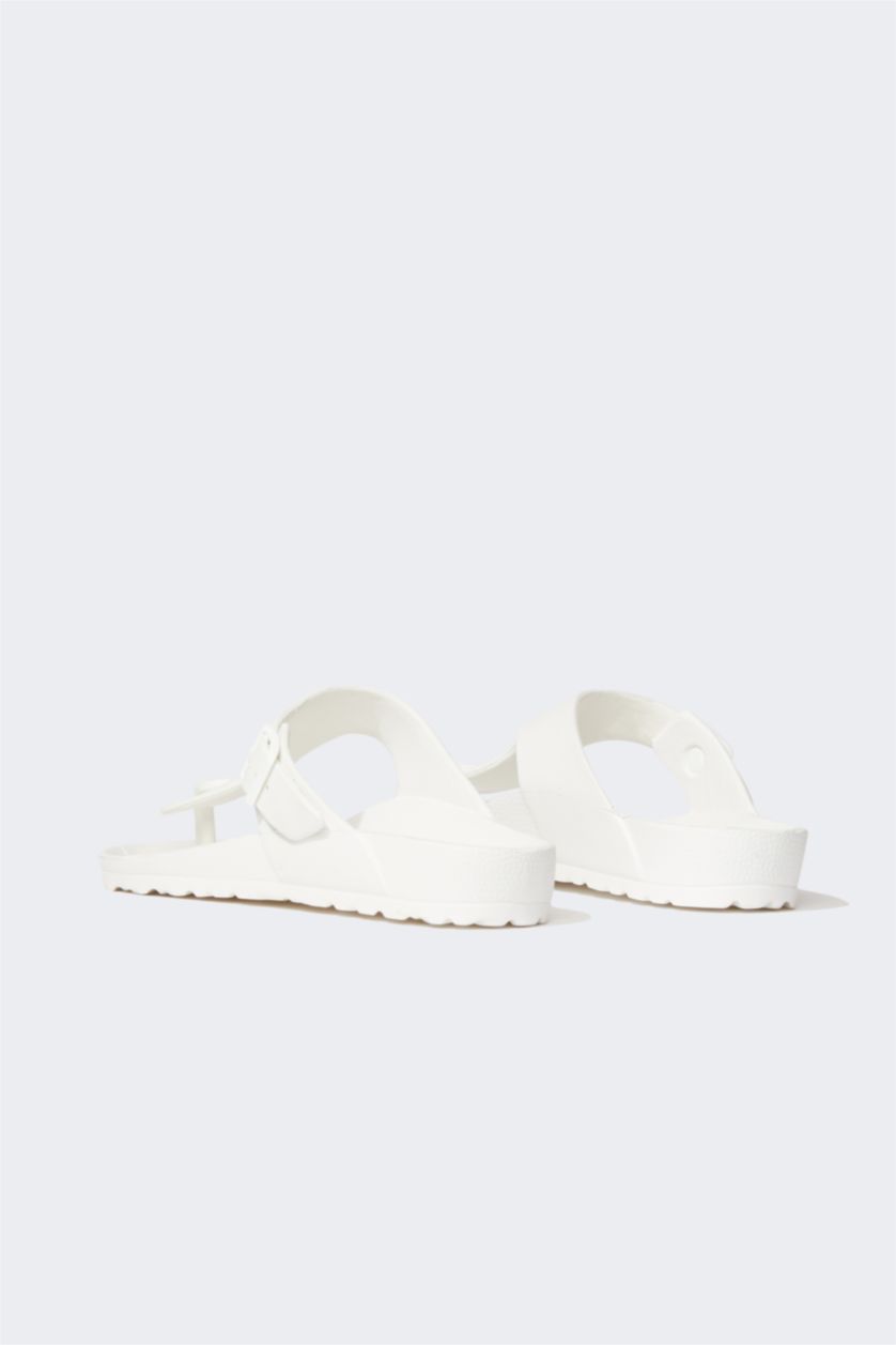 رجال أبيض شبشب فليب فلوب رجالي جلد صناعي