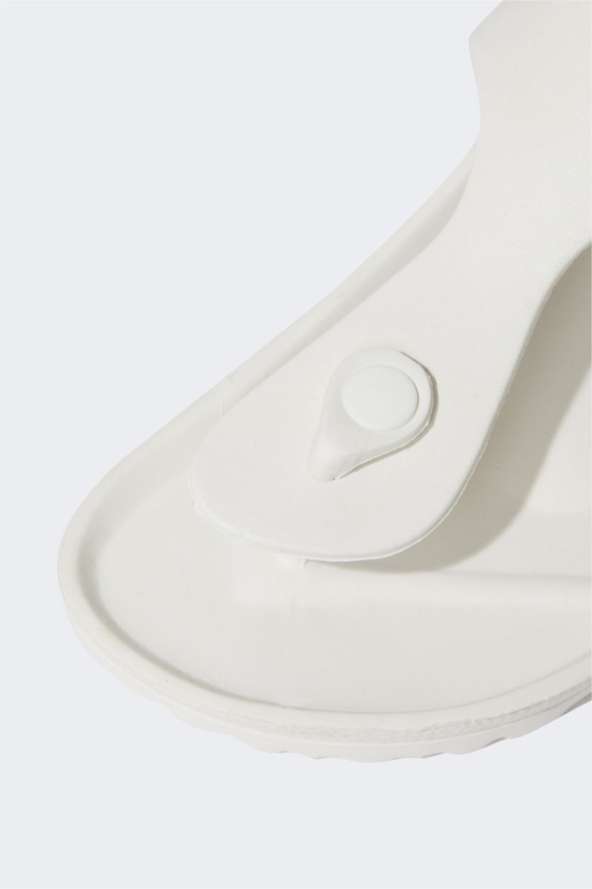 رجال أبيض شبشب فليب فلوب رجالي جلد صناعي