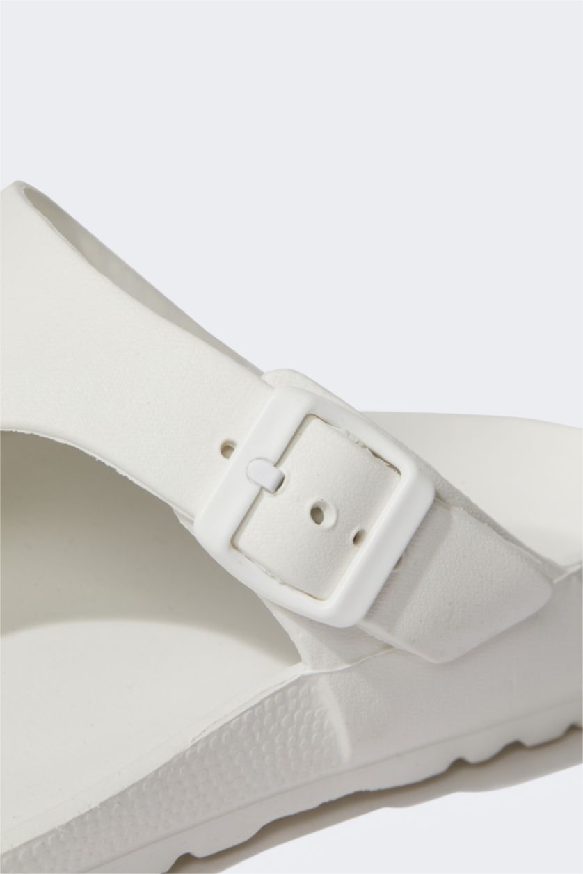 رجال أبيض شبشب فليب فلوب رجالي جلد صناعي