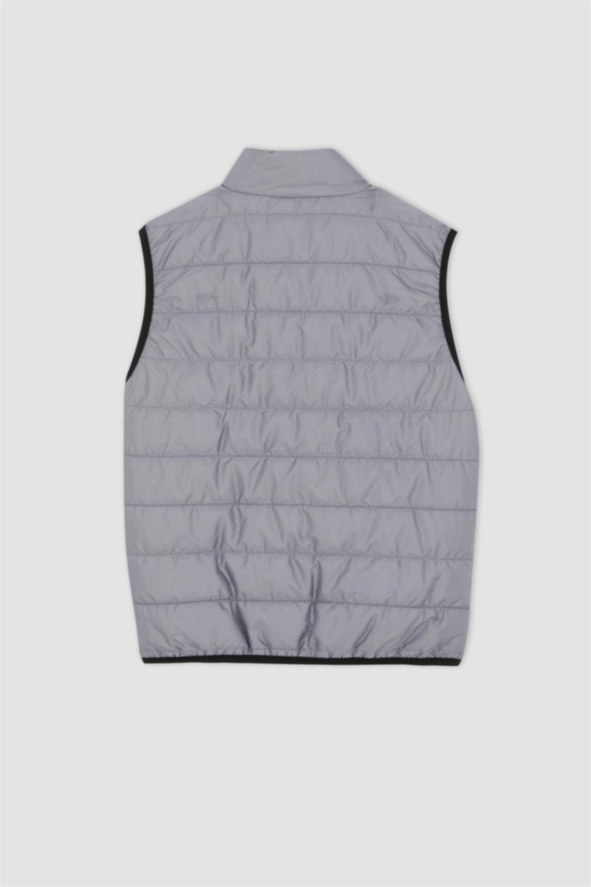 رجال رمادي فاتح قمصلة يلك سليم فيت بياقة عالية بسحاب عازل للحرارة مقاوم للماء