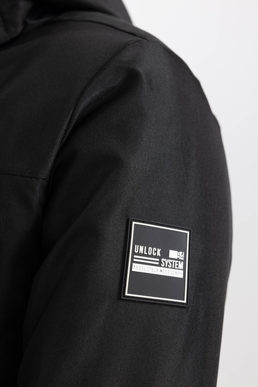 رجال أسود Zipper Puffer Jacket