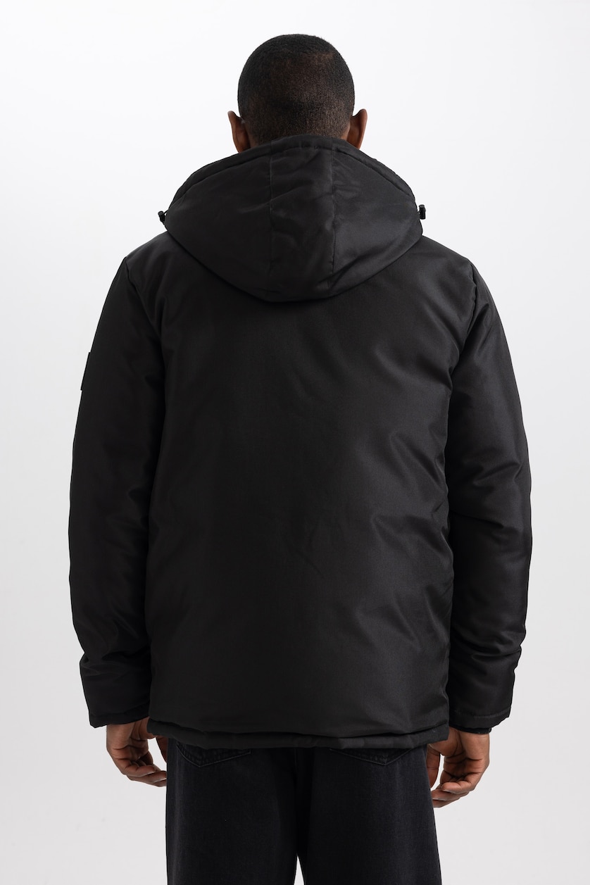 رجال أسود Zipper Puffer Jacket