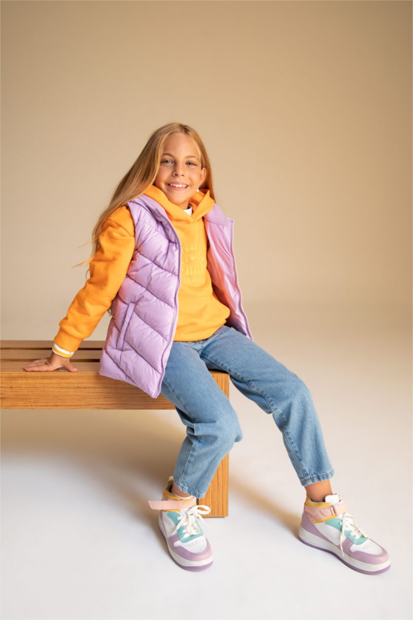 بنات أرجواني فاتح جيلي بناتي بكابيشون مبطن بالصوف