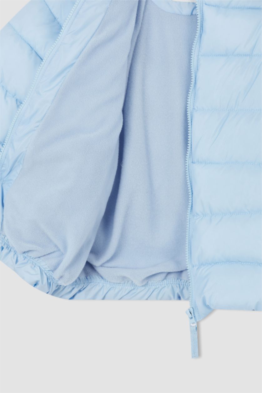 GIRLS & TEENS Light Blue Girl Hooded Lining Fleece Puffer Jacket