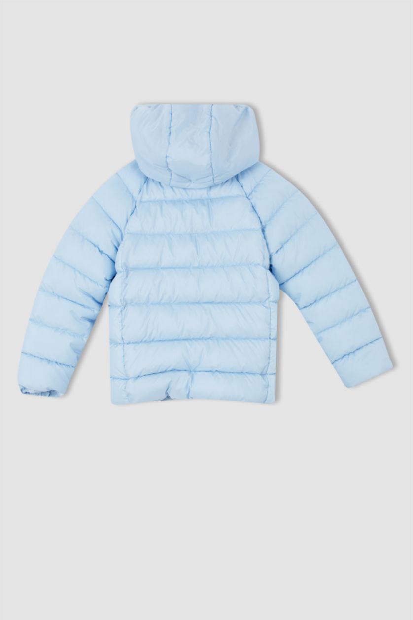 GIRLS & TEENS Light Blue Girl Hooded Lining Fleece Puffer Jacket