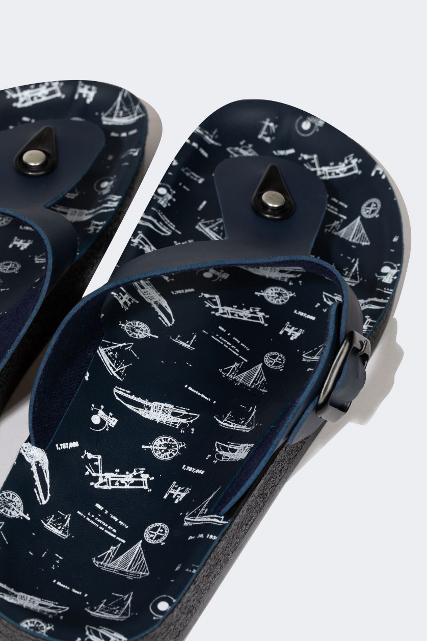 Мужчины Синий Шлепанцы из искусственной кожи