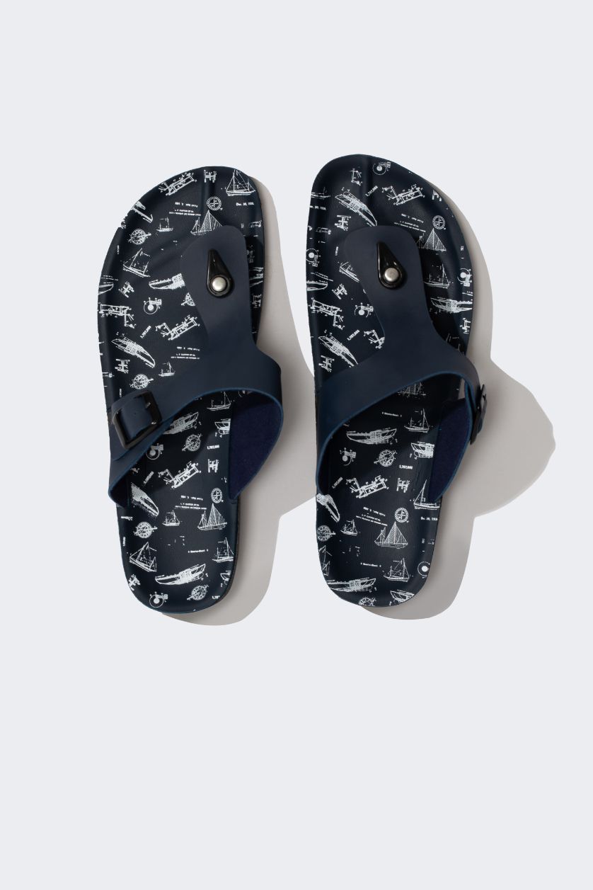 Мужчины Синий Шлепанцы из искусственной кожи