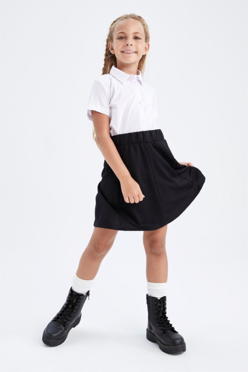 Girls & Teens White Regular Fit Short Sleeve Shirt