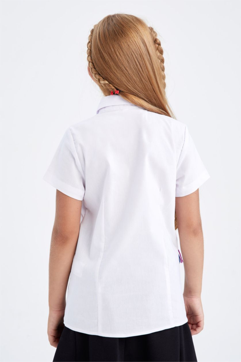 Girls & Teens White Regular Fit Short Sleeve Shirt