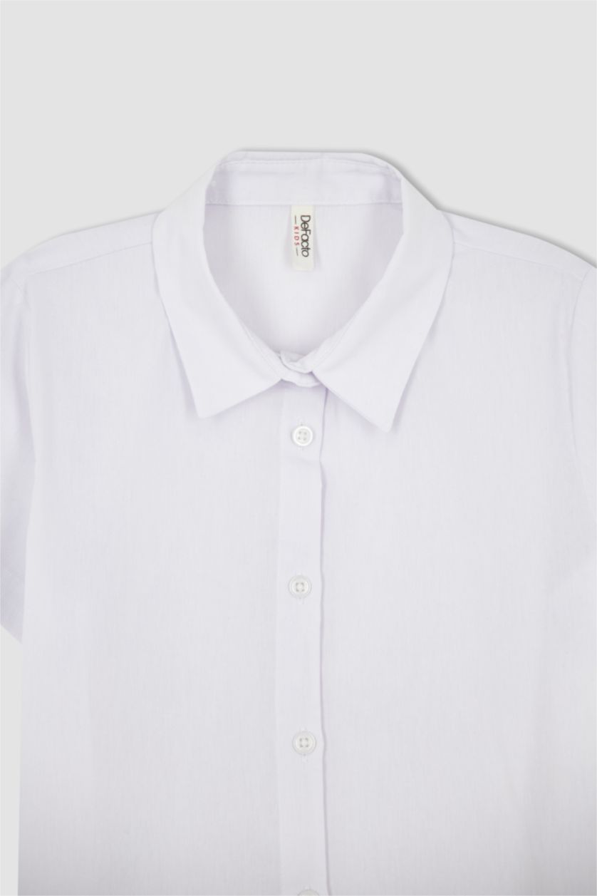 Girls & Teens White Regular Fit Short Sleeve Shirt