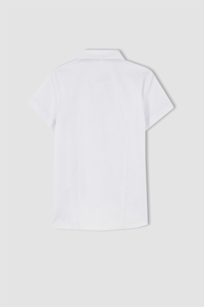 Girls & Teens White Regular Fit Short Sleeve Shirt