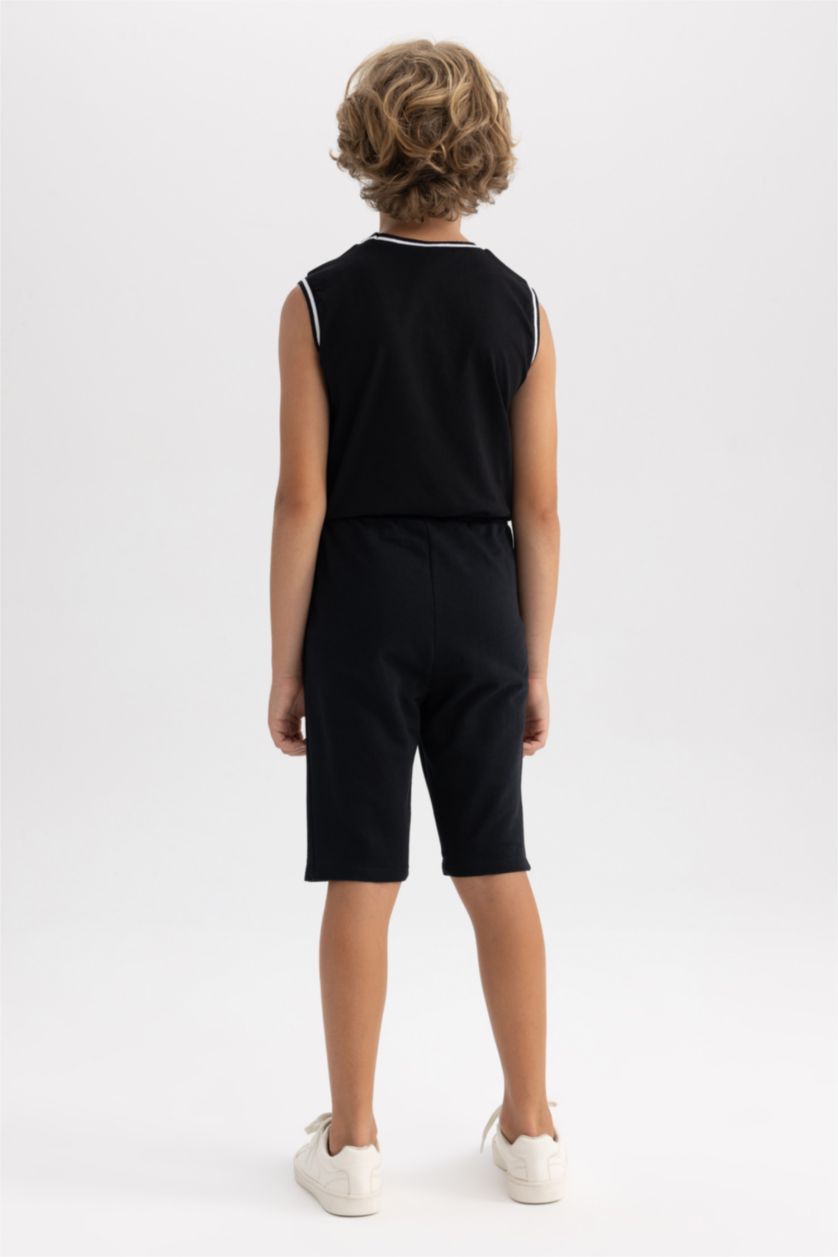 GARÇONS Noir Short Garçon, Tissu Fin, Coupe Classique