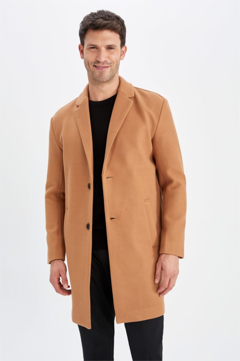 Мужчины Коричневый Парка свободного кроя кашемир для мужчин