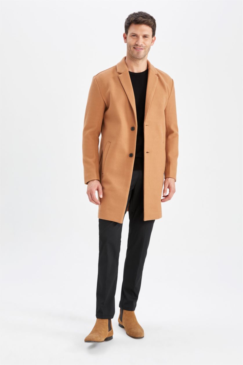 Мужчины Коричневый Парка свободного кроя кашемир для мужчин